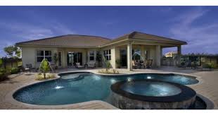 A Raised Circular Spa Is Entirely Surrounded By One Arm Of This Pool One Of Six Models By Kolter Homes New Home Communities Florida Real Estate House For Sell