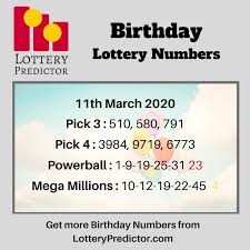 Birthday Lottery Numbers For Wednesday 11th March 2020 Lottery Powerball In 2020 Lottery Numbers Lucky Numbers For Lottery Lottery