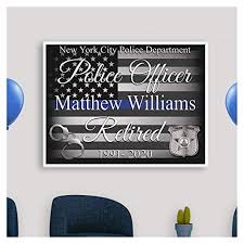 Create a powerpoint presentation that goes through the retiree's work history and accomplishments. Amazon Com Police Retirement Party Decorations Cops Photo Backdrop Cop Retirement Party Ideas Police Badge Handcuffs Personalized Wall Poster Party Supplies Wall Decor Size 36x24 48x24 48x36 24x18 Posters Prints