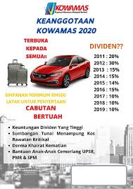 Koperasi angkatan tentera malaysia berhad mengumumkan pulangan dividen sebanyak 10 peratus bersamaan 145 juta ringgit kepada lebih 154 ribu anggotanya…kata. Pinjaman Koperasi Kowamas Kuantan Posts Facebook
