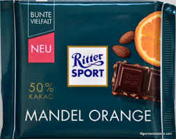 Ritter Sport Mandel Orange Almond Orange Dark Chocolate 100g Chocolate Orange Chocolate Chocolate Drinks
