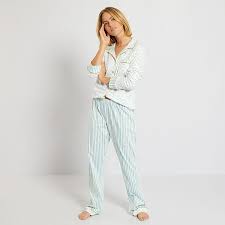 Ensemble pyjama femme - azur/écru - Kiabi - 22,00€