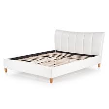 Son rembourrage en mousse fournit aussi un. Lit Design Simili Cuir Blanc 160 200 Sandie