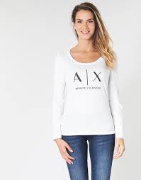 ✈ choose express delivery at checkout. Armani Exchange 8nytdg Yj16z 1000 White Fast Delivery Spartoo Europe Material Long Sleeved Shirts Women 59 00