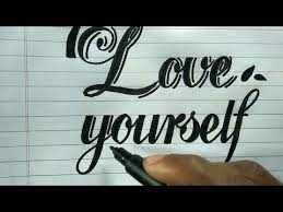 Cursive fonts mimic the style of human penmanship where the letters flow together. Cursive Calligraphy Writing How To Write Love Yourself In Cursive Font Style Rua Sign Writing Youtube