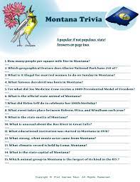 Montana trivia questions with answers about the us state of montana. Printable American Games American Games Trivia American