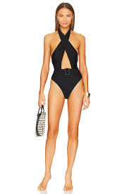 PQ x REVOLVE Alex Belted One Piece in Black | REVOLVE
