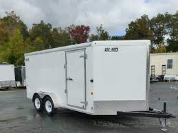 We offer a comprehensive range of models that will haul from one to six cars. Car Mate 7 X 14 White Enclosed Cargo Trailer With Ramp New Enclosed Cargo Utility Landscape Equipment Car Dump Aluminum Trailers In White Marsh Md