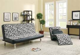 Modern Zebra Print Black White Futon Sofa Bed Futon Living Room White Living Room Decor Living Room Decor Images