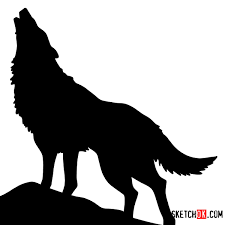 Full moon blood red with howling wolf black night sky for halloween or desert. How To Draw Howling Wolf Silhouette Wild Animals Sketchok Easy Drawing Guides