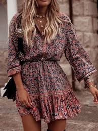 Pink Casual Floral Dress Roselinlin Boho Outfits Dresses Casual Boho Boho Fashion