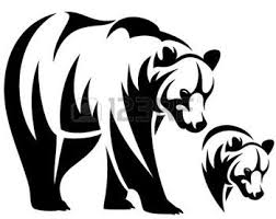 Animaux Stylises Marchant Ours Et Tete D Animal Noir Et Blanc Apercu Silhouette Ours Dessin Silhouette Ours Polaire Dessin