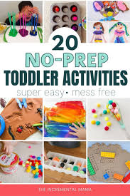 Use these fun toddler activities to do something productive and educational with your little one. 20 Super Easy Activities For 2 Year Olds Easy Toddler Activities Toddler Activities Daycare Toddler Learning Activities