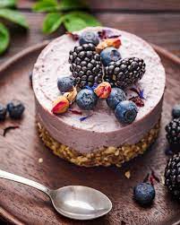 No Bake Blackberry Blueberry Millet Cheesecake With Rose Water Vegan And Gluten Free Sugar Free Chocolate Chips Cheesecake Easy Baking Recipes
