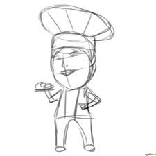 4,801 pig outline clip art images on gograph. Cartoon Chef Drawing In 4 Steps With Photoshop