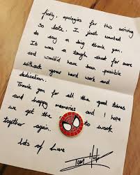 Crew And Cast Received This From Tom Holland Few Months After They Finished Shooting Ffh Taken From Tomsound86 On Ig Tom Holland Happy We Happy Memories
