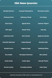 Learn about the missing letters. Sikh Name Generator 1000s Of Random Sikh Names