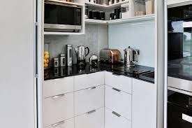 on bench appliances don t need to be stored away in a cupboard when you can simply close the pantry doors to hide kitchen kitchen pantry design kitchen plans