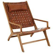 Antique 3 mexican chairs leather tacks rustic wood southwest hispanic arm side. Teak Wood Lounge Chair With Leather Seat