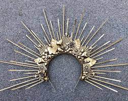 Zip Tie Spiked Halo Crown Fashion Headband Halo Mary Halo Etsy Headpiece Diy Hair Accessories Headpiece