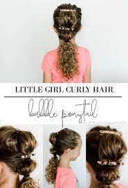 Little Girl Curly Hair Bubble Ponytail Curly Hair Styles Little Girl Curly Hair Bubble Ponytail