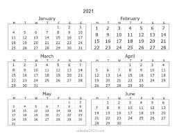 2021 6 Months Landscape Calendar In 2020 Printable Calendar Monthly Calendar Template Calendar