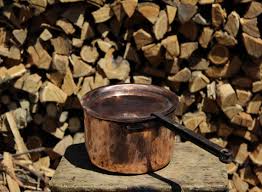 Pentola Ovale Rotonda In Rame Stagnata Con Manico In Ferro Battuto Lavorata A Mano Copper Pots Pot Handmade