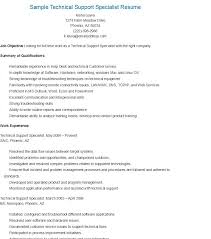 Sample Technical Support Specialist Resume Job Resume Samples It Support Specialist Resume