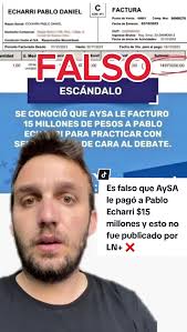 Es falso que AySA le pagó a Pablo Echarri $ 15 millones y la supuesta  noticia no fue publicada por LN+ ❌️ 📌Circula en redes sociales una  supuesta publicación de LN+ con una factura a nombre del actor ...