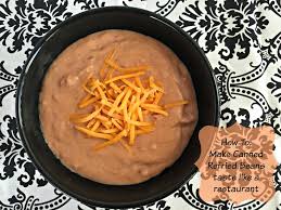 The cooking time may vary, the beans are done when the skins just begin to burst. How To Make Canned Refried Beans Taste Like A Restaurant A Affair From The Heart Refried Beans Mexican Food Recipes Make Refried Beans