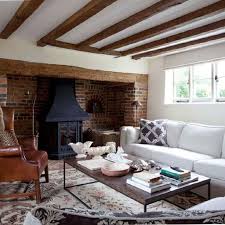 Large Windows To Enlighten Room With Low Ceiling Cosy Living Room Modern Country Living Room Country Cottage Living Room