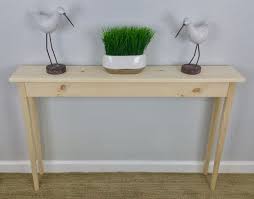 Unfinished Pine Narrow Shaker Console Sofa Wall Table With Etsy In 2020 Hall Table Wall Table Skinny Console Table