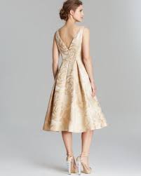 Adrianna Papell Gold Dress Sleeveless Brocade Tea Length Formal Dresses Product 1 20 Tea Length Bridesmaid Dresses Tea Length Formal Dresses Tea Length Dresses