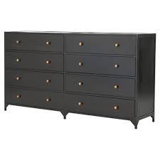 Black 8 Drawer Dresser With Mirror Stancil Industrial Dark Metal Brass 8 Drawer Dresser Black Dresser Bedroom Dresser Design Dresser Drawers
