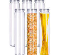 Amazon.com: Set of 6Pcs Clear Plastic Food Storage Jar with ...