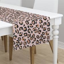 Leopard Rose Gold Spots On Pink Table Runner Tablerunner Mantelcover Runner Https Roostery Com P Minorca Tab Printed Table Runner Home Decor Elegant Table