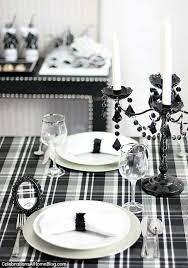 You could also fill up clear plastic goody bags or martini glasses with black and white m&ms or hershey kisses. Black And White Dinner Party Celebrations At Home