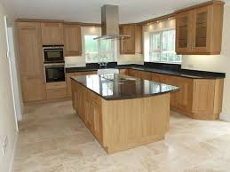 Cream Floor Tiles Black Granite Worktop Google Search Modern Oak Kitchen Honey Oak Cabinets Light Oak Cabinets