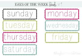 Free Printable Days Of The Week Labels V1 Kayla Aimee Writes Classroom Labels School Fonts School Printables