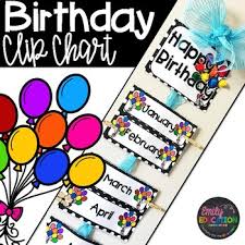 birthday clip chart classroom decor