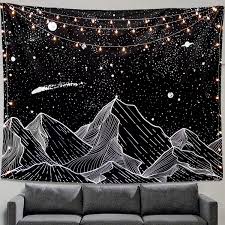 From moody black walls to chic modern decor, the possibilities for a black room are endless. Amazon Com Zussun Mountain Moon Tapestry Wall Hanging Stars Black And White Art Tapestry Home Decor 50 X 60 Everything Else