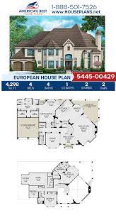 House Plan 5445 00429 French Country Plan 4 298 Square Feet 4 Bedrooms 4 5 Bathrooms Mansion Floor Plan European House Dream House Plans