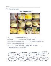 What is the procedure of making cake? Worksheet Procedure Baking Cake