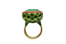 Jodhpur Miniature Leaf Ring Emerald Auverture