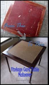 Vintage Card Table Makeover Before And After Card Table Makeover Table Makeover Table Cards