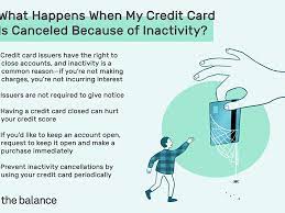 Check spelling or type a new query. Inactive Credit Cards May Be Closed