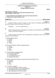 Subiecte Bac Biologie Vegetala 2020