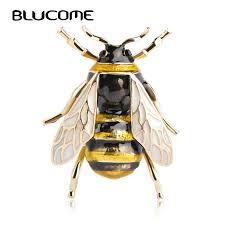 Blucome Cute Bee Fly Insect Brooch Kids Girls Clothes Accessories Gold Color Black Yellow Enamel Brooches Birthday Gifts Jewe Bee Brooch Gold Bee Enamel Brooch