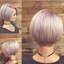 These chic short hairstyles will inspire your next cut. Short Stacked Bob With Pink Pastel Color The Latest Hairstyles For Men And Women 2020 Hairstyleology