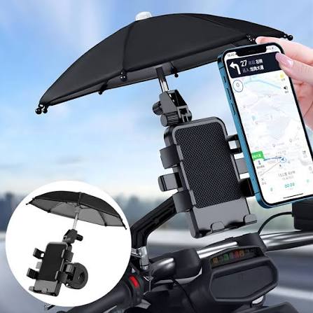 Soporte Para Celular Con Sombrilla Para Manubrio De Moto Y Bicicleta.